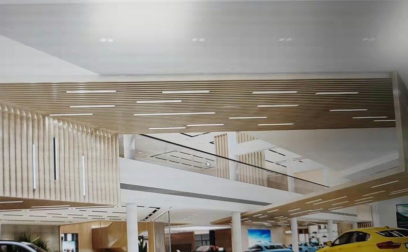 長(zhǎng)春寶馬展廳@木紋鋁方管